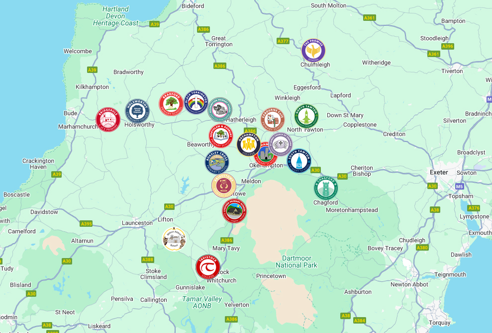 A map of our schools